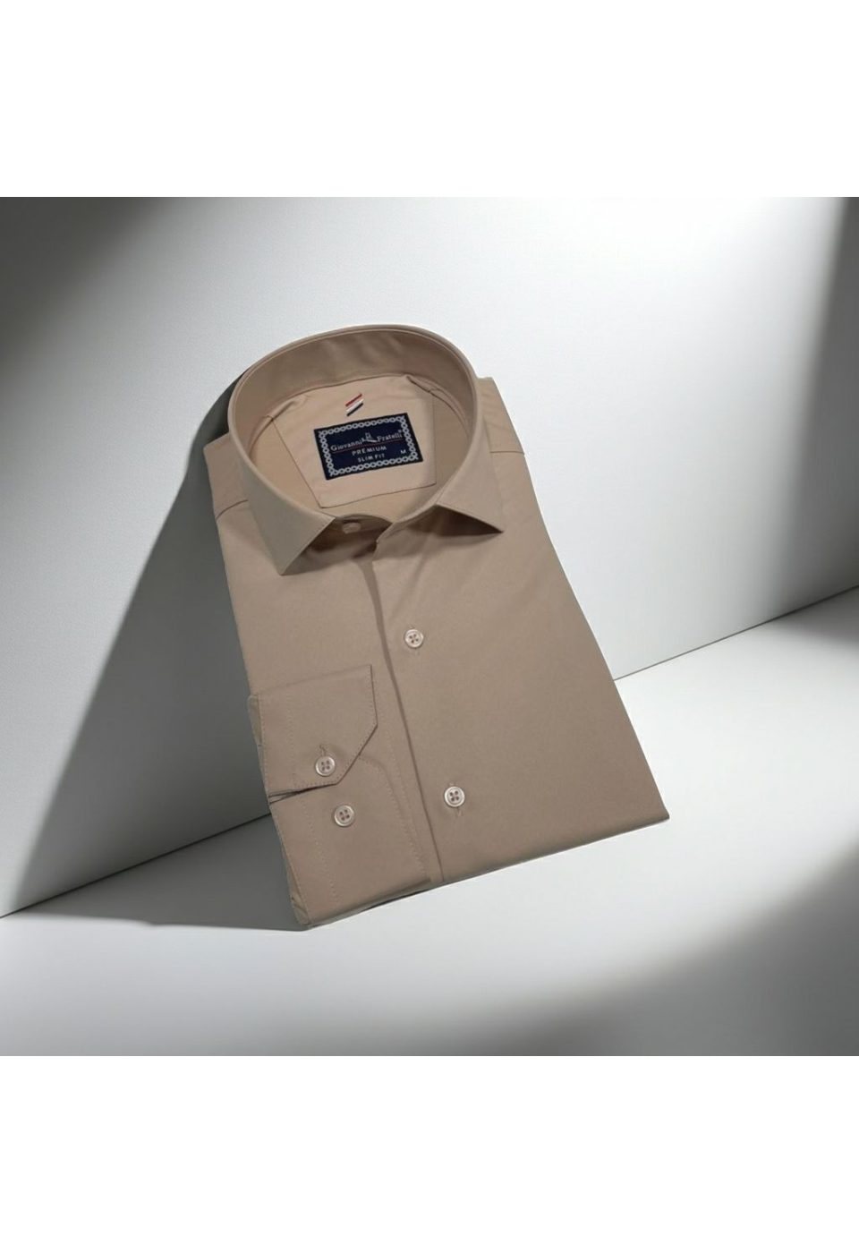 Slim Fit Uzun Kol Düz Renk Rubi Saten Erkek Gömlek 3GMK324201013 - Giovanni Fratelli