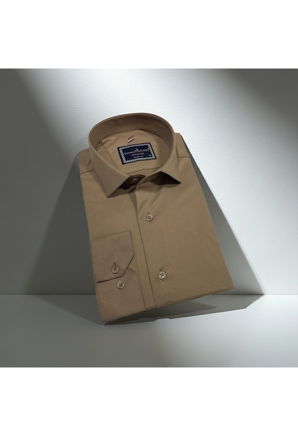 Slim Fit Uzun Kol Düz Renk Rubi Saten Erkek Gömlek 3GMK324201014 - Giovanni Fratelli