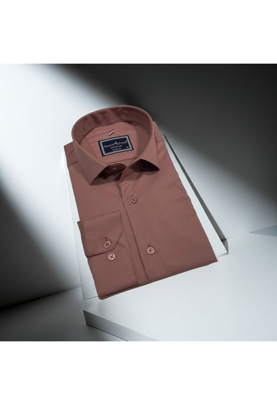 Slim Fit Uzun Kol Düz Renk Rubi Saten Erkek Gömlek 3GMK324201015 - Giovanni Fratelli