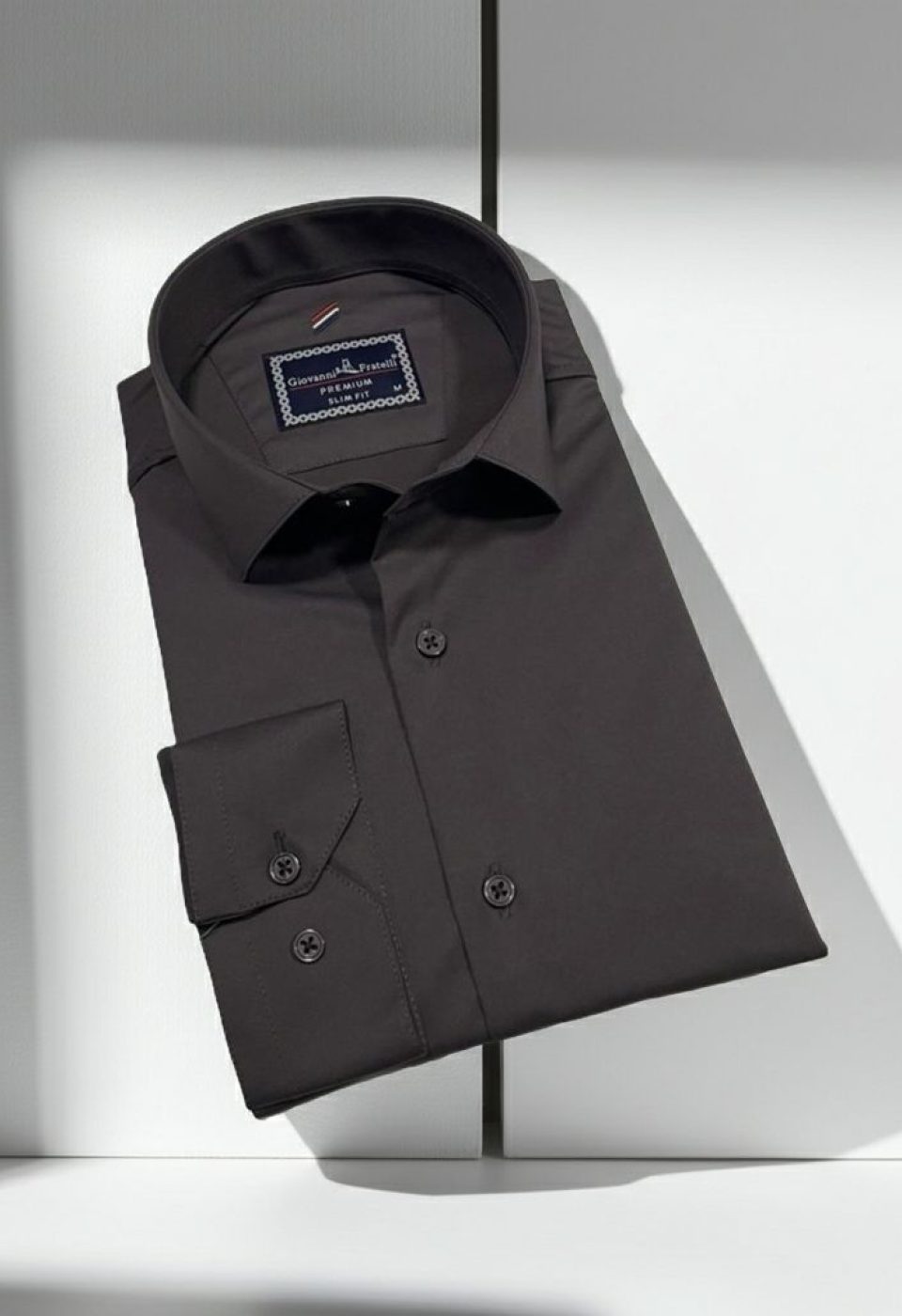 Slim Fit Uzun Kol Düz Renk Rubi Saten Erkek Gömlek 3GMK324201016