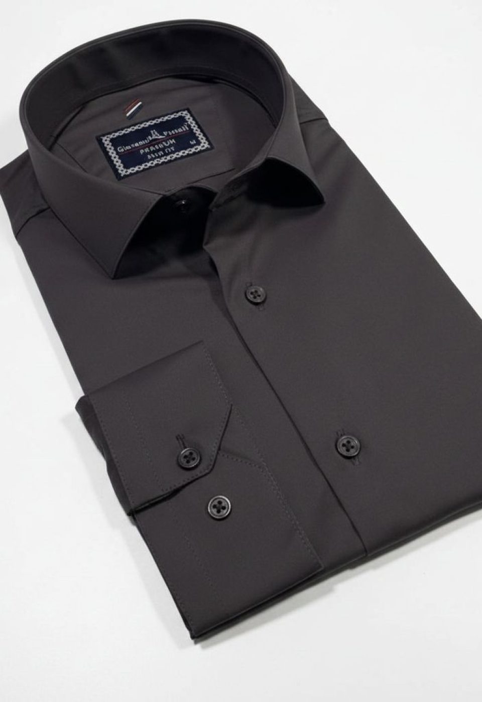 Slim Fit Uzun Kol Düz Renk Rubi Saten Erkek Gömlek 3GMK324201016 - Giovanni Fratelli