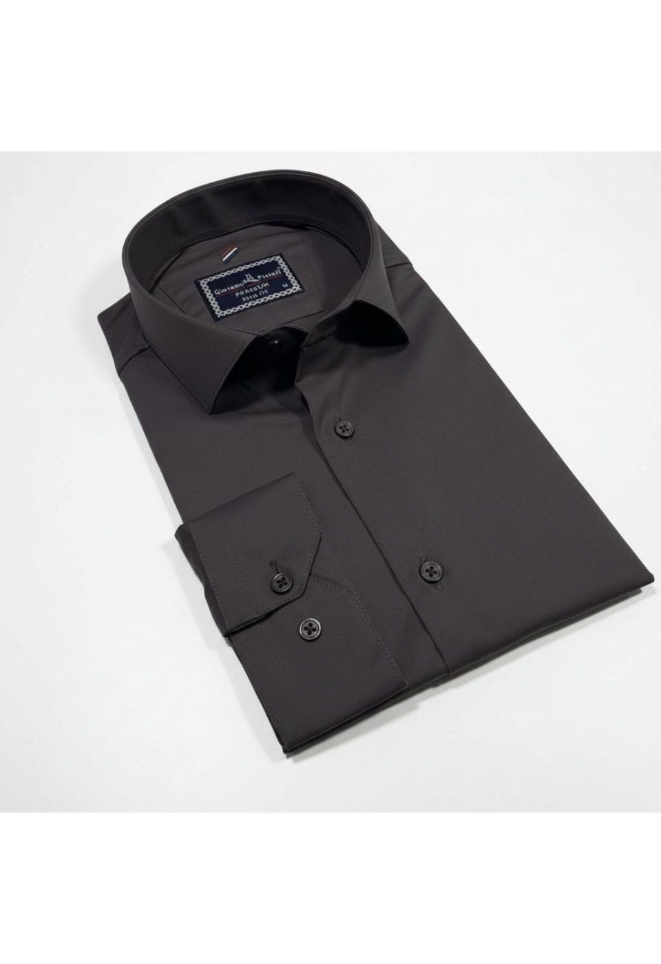 Slim Fit Uzun Kol Düz Renk Rubi Saten Erkek Gömlek 3GMK324201016 - Giovanni Fratelli