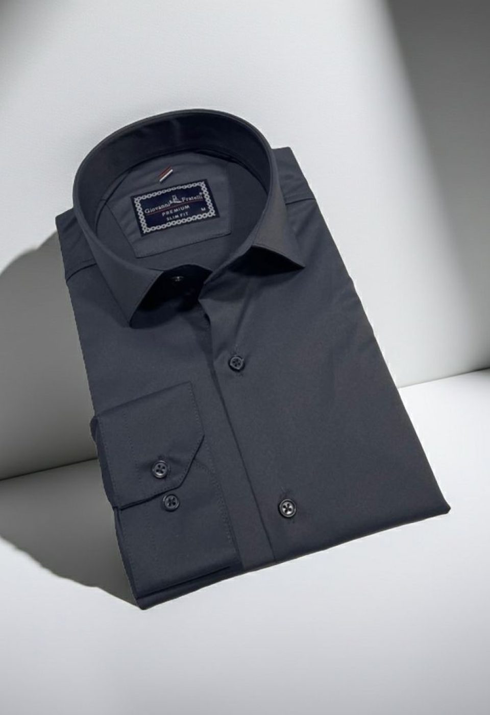Slim Fit Uzun Kol Düz Renk Rubi Saten Erkek Gömlek 3GMK324201017