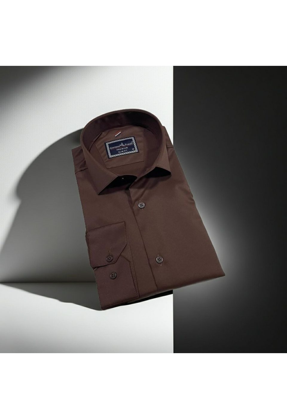 Slim Fit Uzun Kol Düz Renk Rubi Saten Erkek Gömlek 3GMK324201018 - Giovanni Fratelli