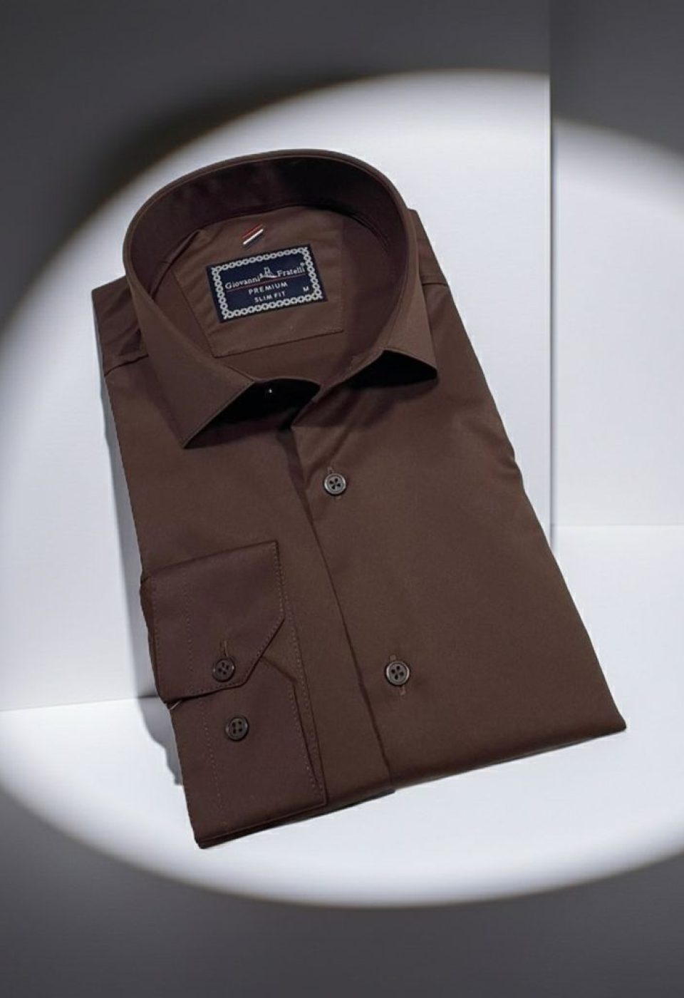 Slim Fit Uzun Kol Düz Renk Rubi Saten Erkek Gömlek 3GMK324201018