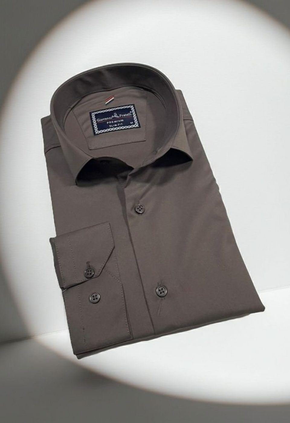 Slim Fit Uzun Kol Düz Renk Rubi Saten Erkek Gömlek 3GMK324201019