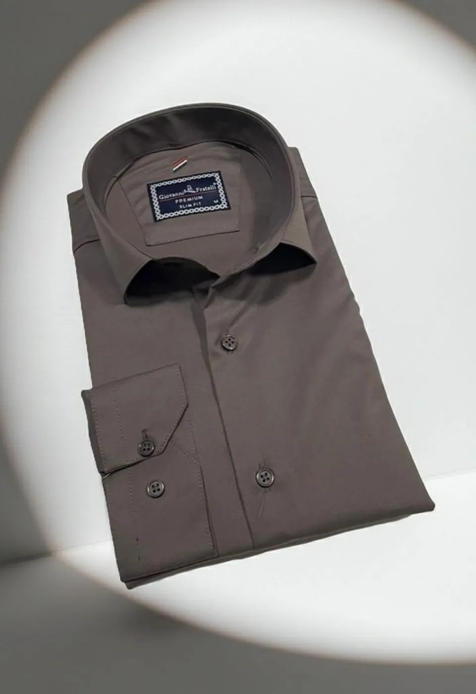 Slim Fit Uzun Kol Düz Renk Rubi Saten Erkek Gömlek 3GMK324201019