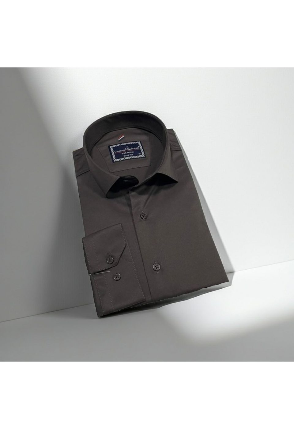Slim Fit Uzun Kol Düz Renk Rubi Saten Erkek Gömlek 3GMK324201020 - Giovanni Fratelli
