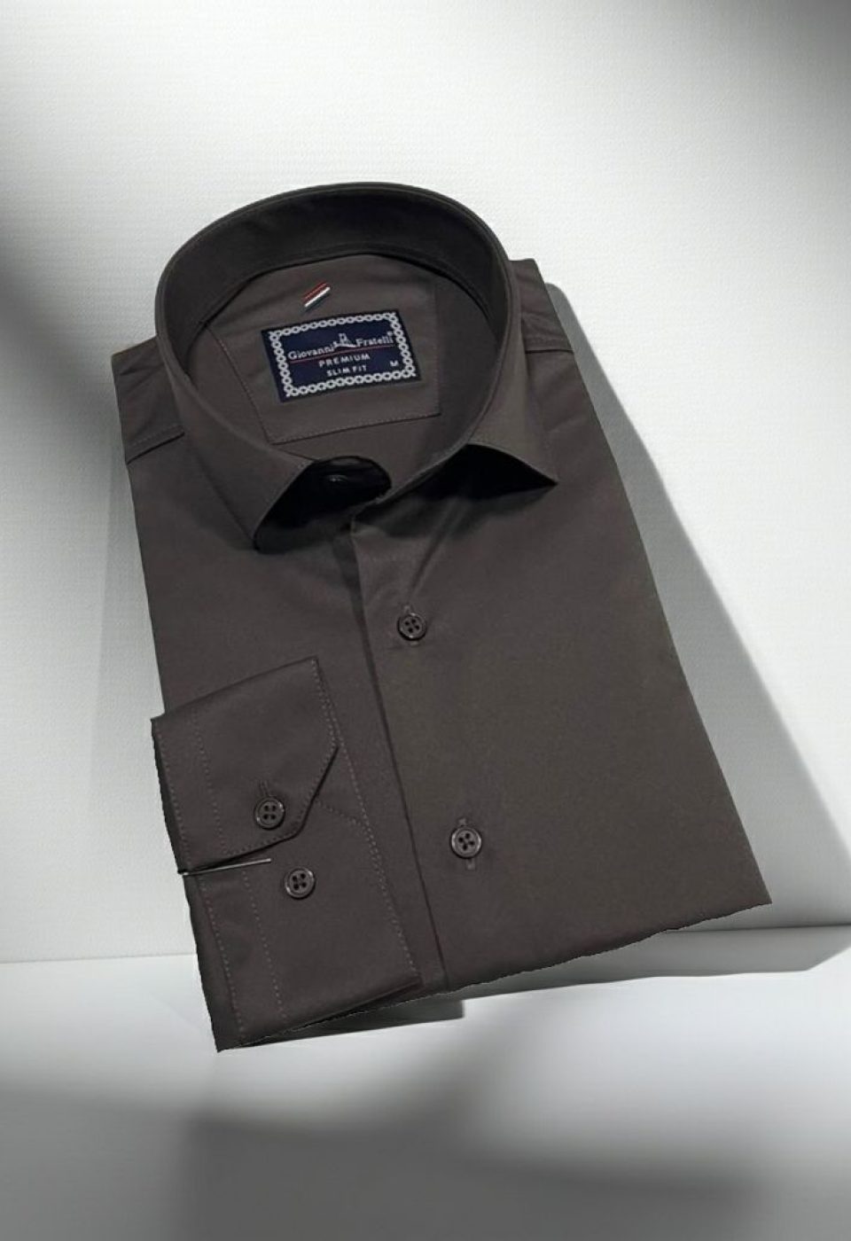 Slim Fit Uzun Kol Düz Renk Rubi Saten Erkek Gömlek 3GMK324201020 - Giovanni Fratelli