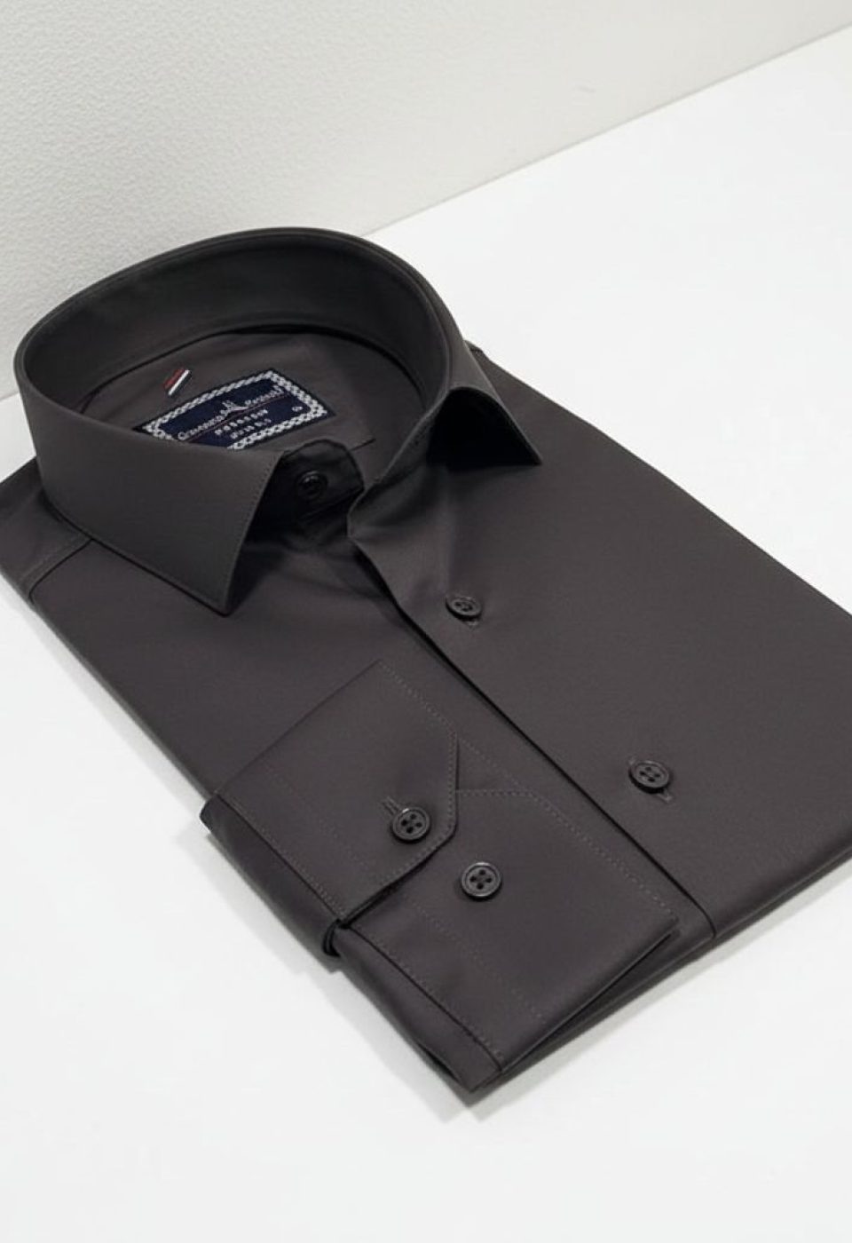 Slim Fit Uzun Kol Düz Renk Rubi Saten Erkek Gömlek 3GMK324201020
