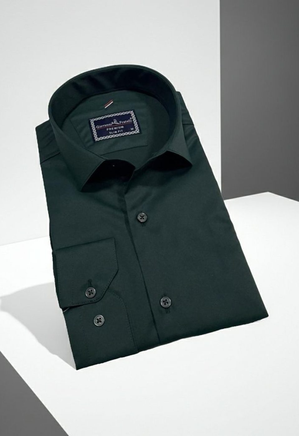 Slim Fit Uzun Kol Düz Renk Rubi Saten Erkek Gömlek 3GMK324201021