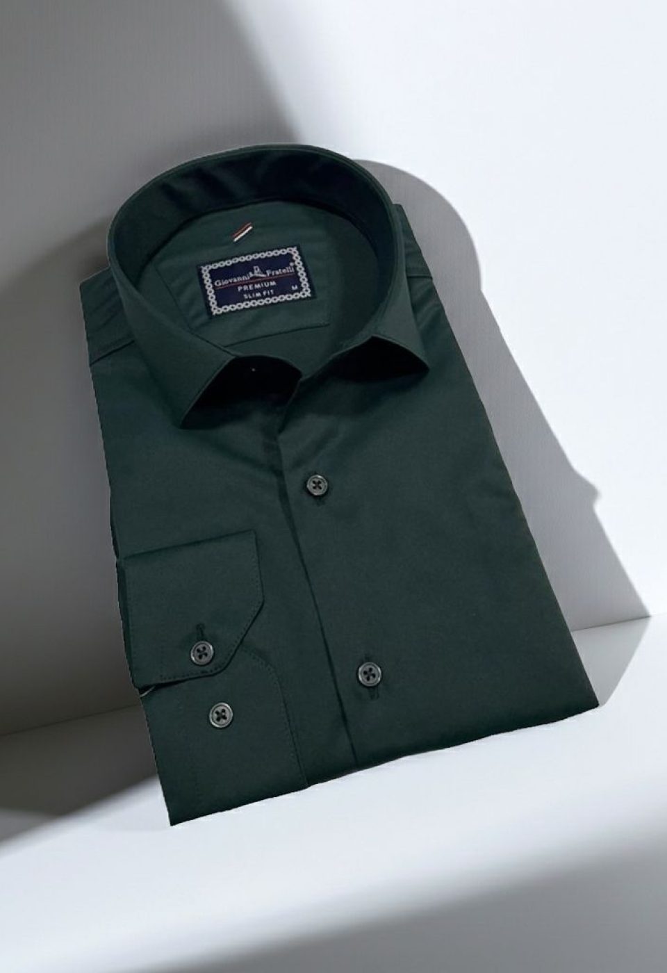Slim Fit Uzun Kol Düz Renk Rubi Saten Erkek Gömlek 3GMK324201021