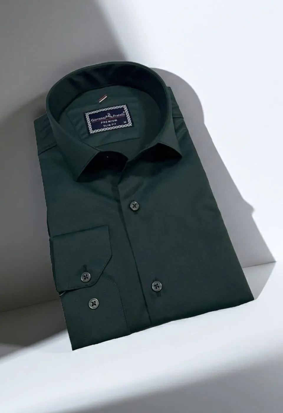 Slim Fit Uzun Kol Düz Renk Rubi Saten Erkek Gömlek 3GMK324201021