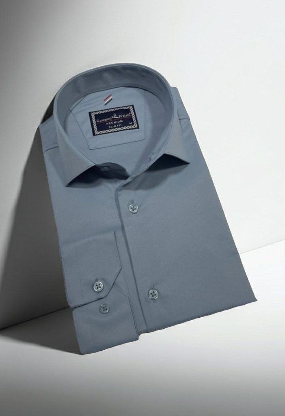 Slim Fit Uzun Kol Düz Renk Rubi Saten Erkek Gömlek 3GMK324201023