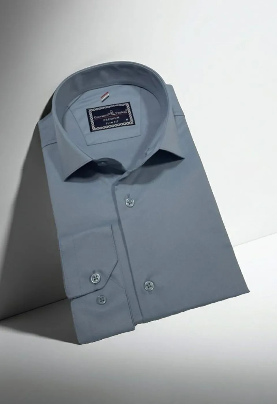 Slim Fit Uzun Kol Düz Renk Rubi Saten Erkek Gömlek 3GMK324201023