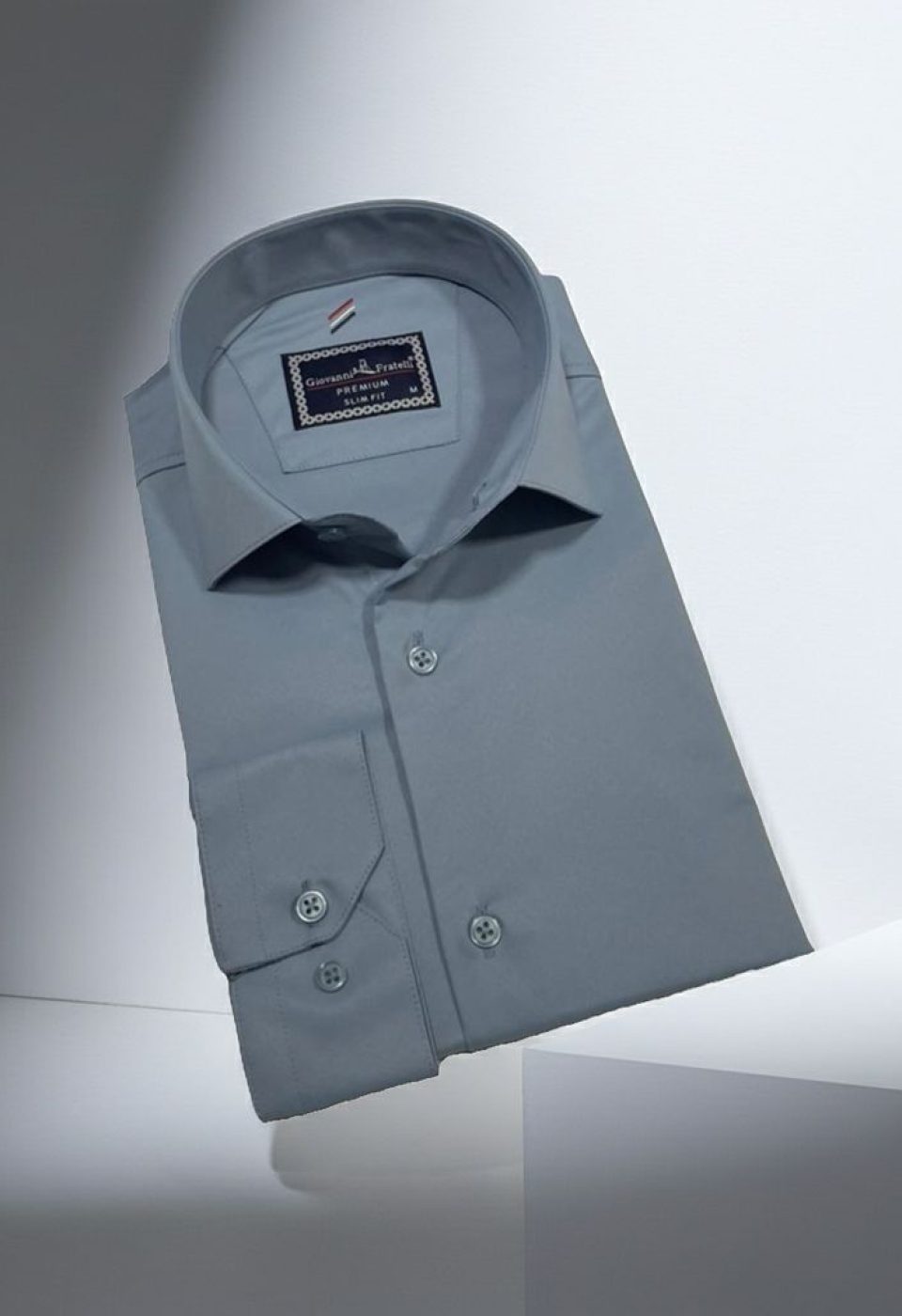 Slim Fit Uzun Kol Düz Renk Rubi Saten Erkek Gömlek 3GMK324201023 - Giovanni Fratelli