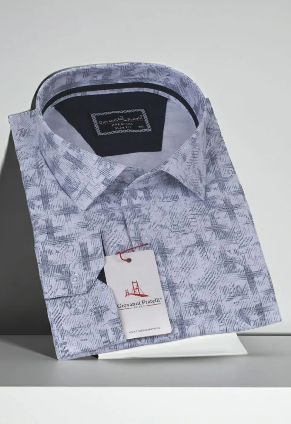 Büyük Beden Slim Fit Uzun Kol Desenli Erkek Gömlek 4GMK325001001