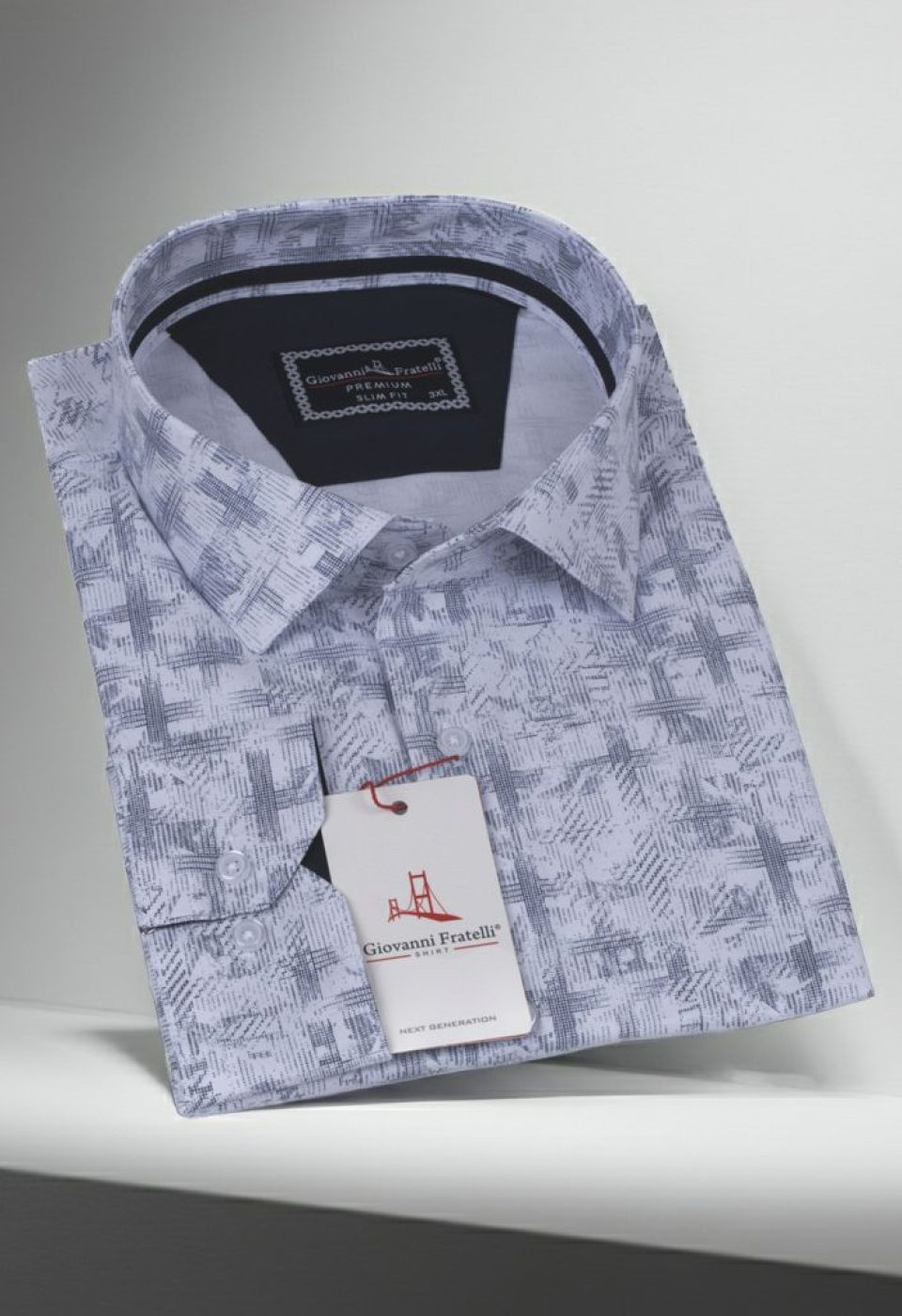 Büyük Beden Slim Fit Uzun Kol Desenli Erkek Gömlek 4GMK325001001