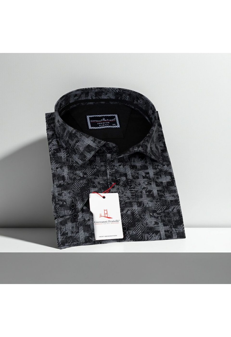 5001 BT CR 003 Büyük Beden Slim Fit Uzun Kol Desenli Erkek Gömlek 4GMK325001003 - Giovanni Fratelli
