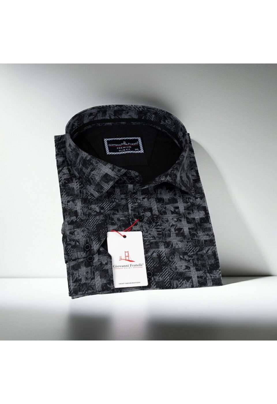 5001 BT CR 003 Büyük Beden Slim Fit Uzun Kol Desenli Erkek Gömlek 4GMK325001003 - Giovanni Fratelli