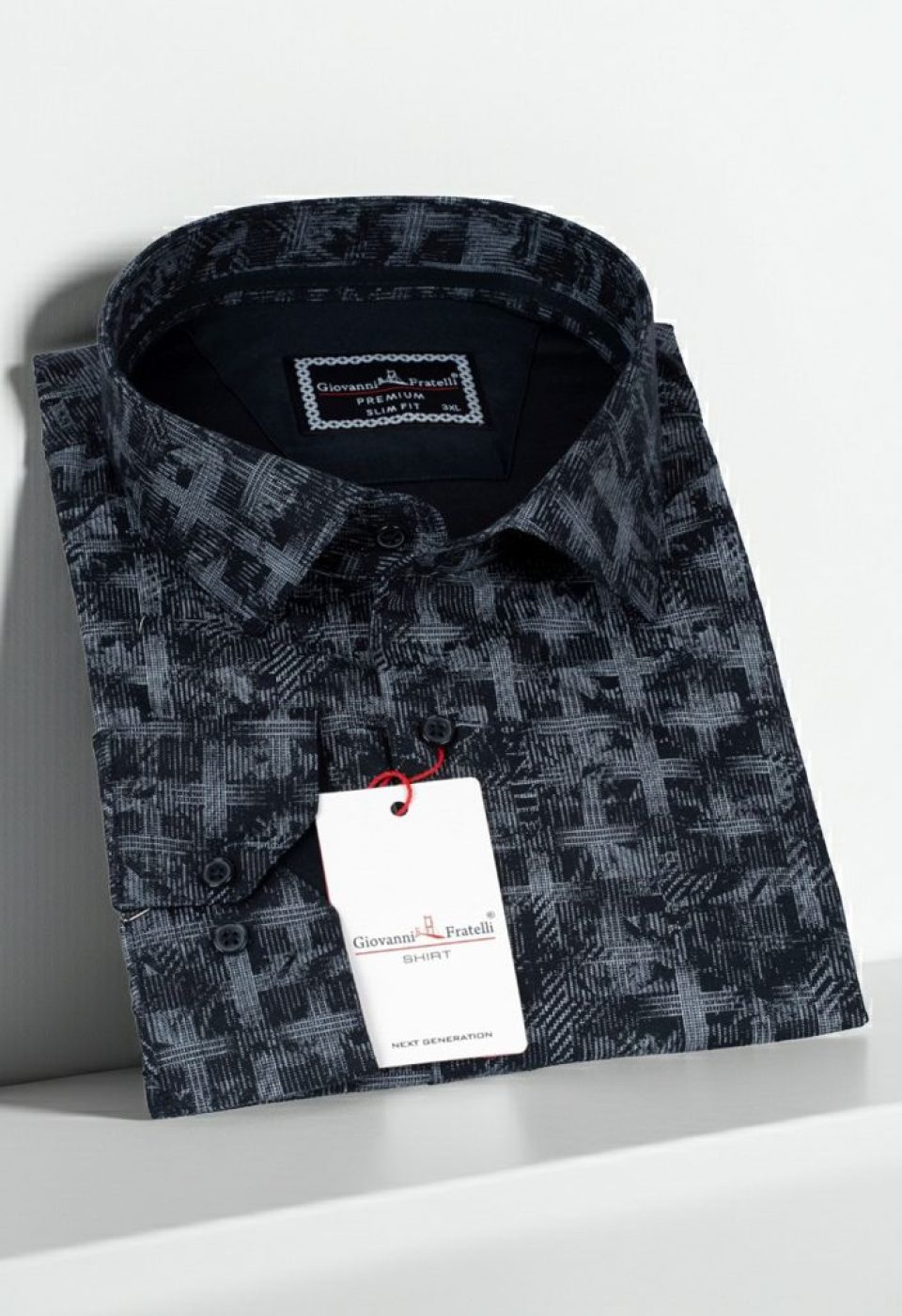 Büyük Beden Slim Fit Uzun Kol Desenli Erkek Gömlek 4GMK325001004