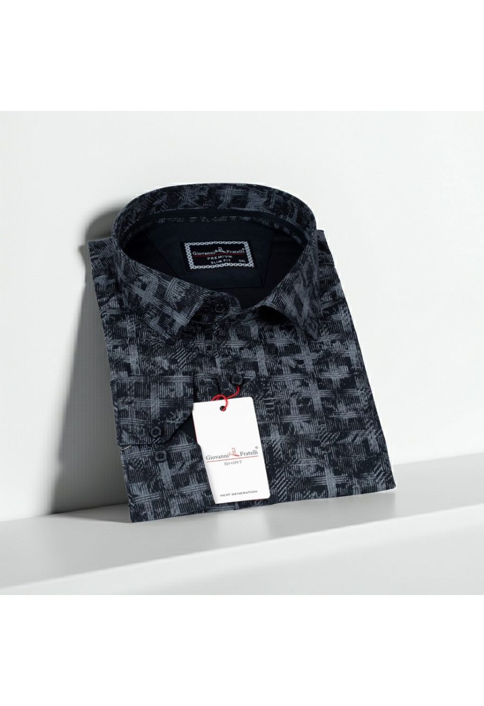 5001 BT CR 004 Büyük Beden Slim Fit Uzun Kol Desenli Erkek Gömlek 4GMK325001004 - Giovanni Fratelli