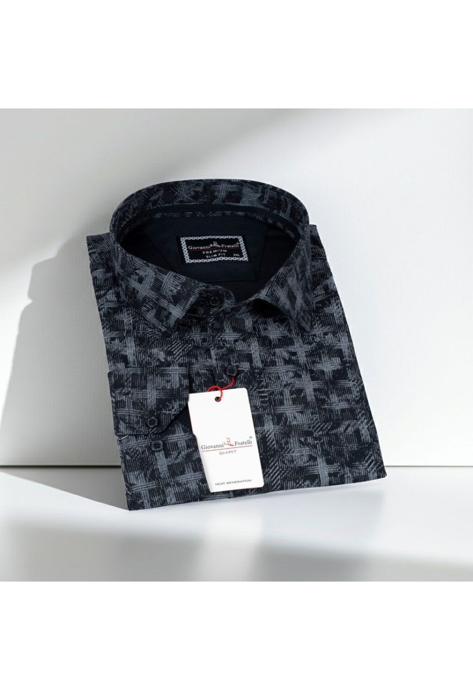 5001 BT CR 004 Büyük Beden Slim Fit Uzun Kol Desenli Erkek Gömlek 4GMK325001004 - Giovanni Fratelli