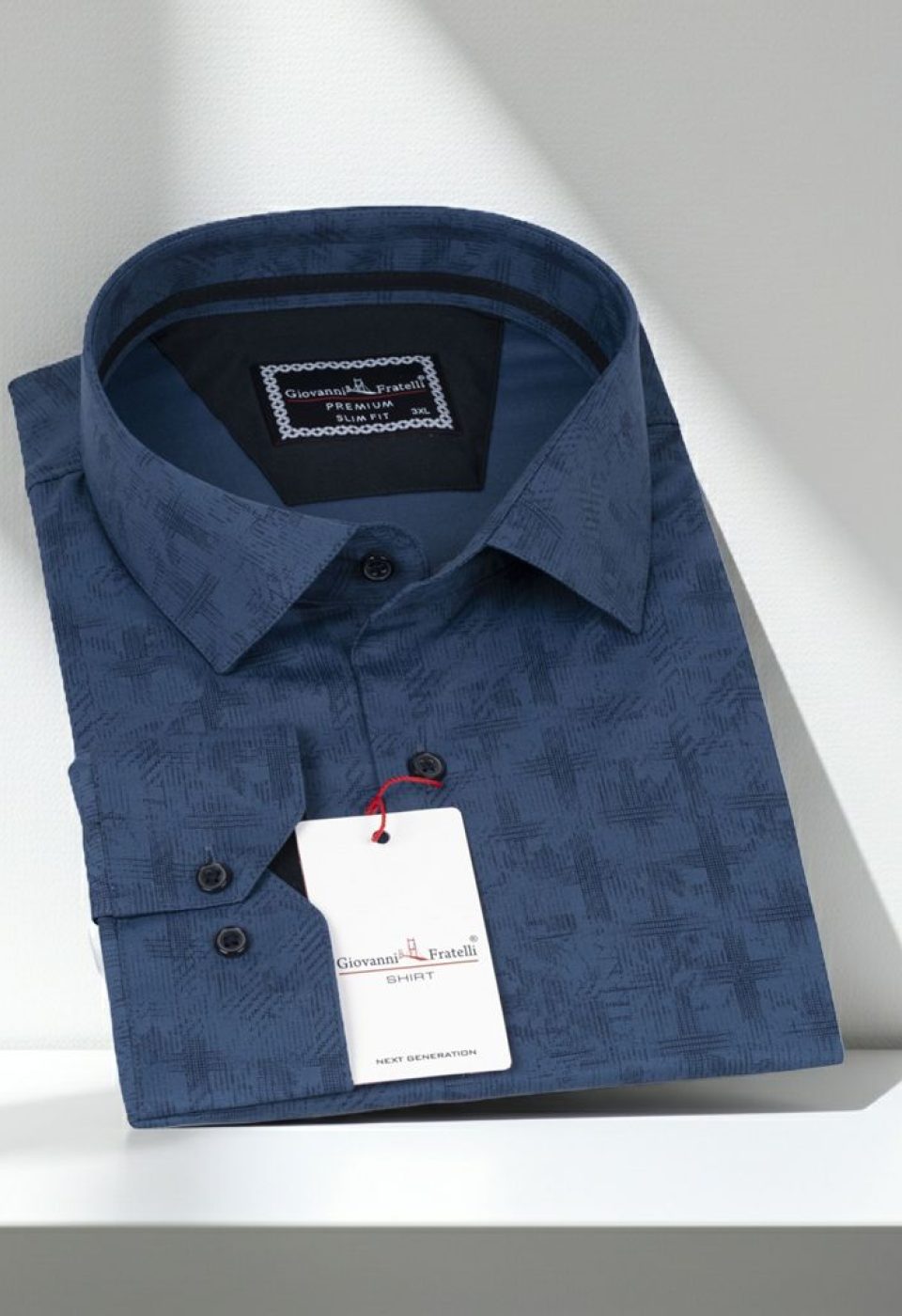 Büyük Beden Slim Fit Uzun Kol Desenli Erkek Gömlek 4GMK325001005