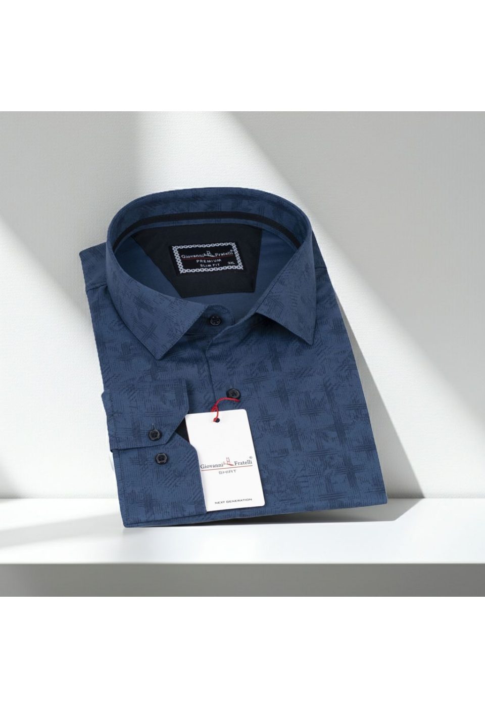 5001 BT CR 005 Büyük Beden Slim Fit Uzun Kol Desenli Erkek Gömlek 4GMK325001005 - Giovanni Fratelli