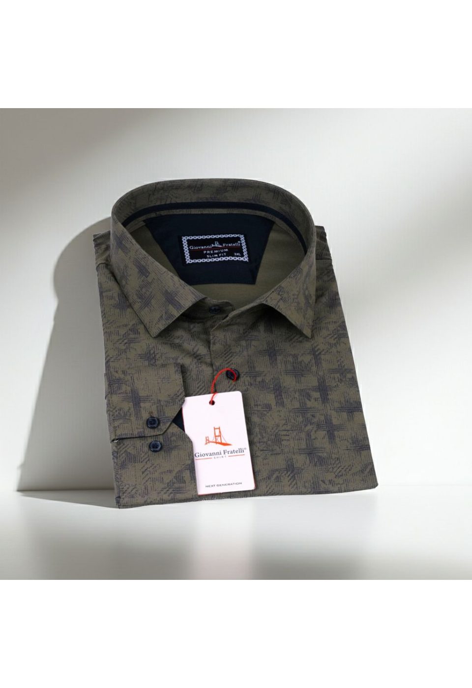 Büyük Beden Slim Fit Uzun Kol Desenli Erkek Gömlek 4GMK325001006 - Giovanni Fratelli