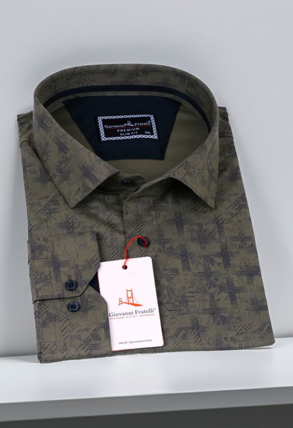 Büyük Beden Slim Fit Uzun Kol Desenli Erkek Gömlek 4GMK325001006