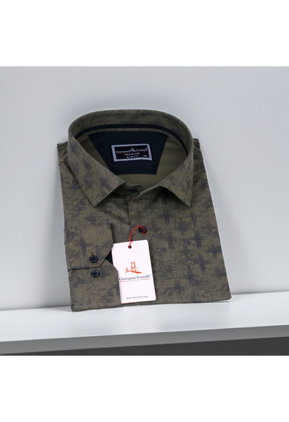 Büyük Beden Slim Fit Uzun Kol Desenli Erkek Gömlek 4GMK325001006 - Giovanni Fratelli