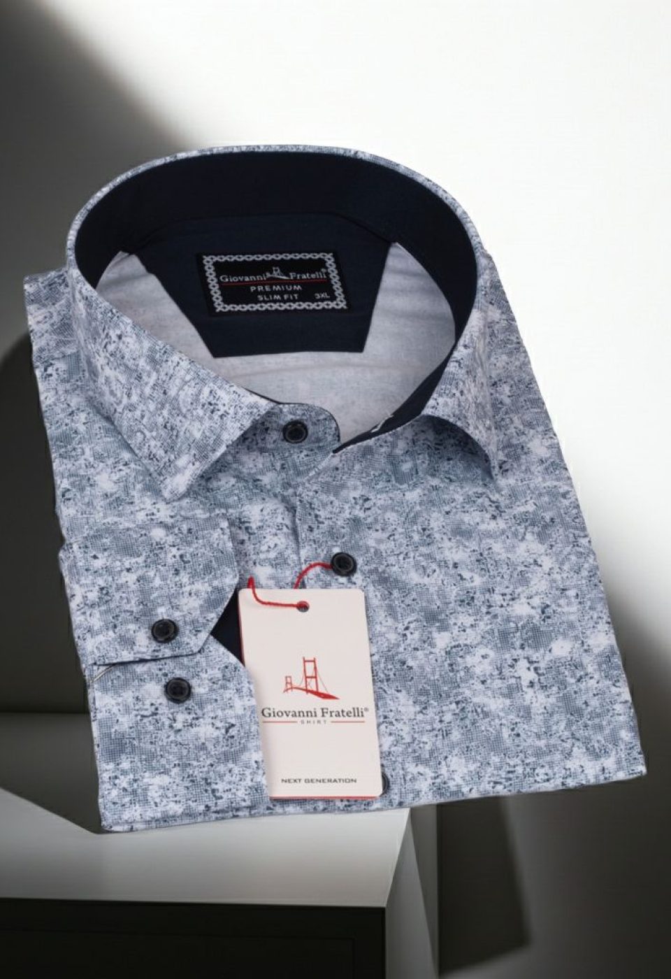 Büyük Beden Slim Fit Uzun Kol Desenli Erkek Gömlek 4GMK325002001 - Giovanni Fratelli