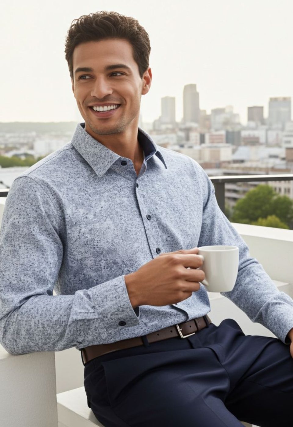 Büyük Beden Slim Fit Uzun Kol Desenli Erkek Gömlek 4GMK325002001 Büyük Beden Slim Fit Uzun Kol Desenli Erkek Gömlek 4GMK325002001