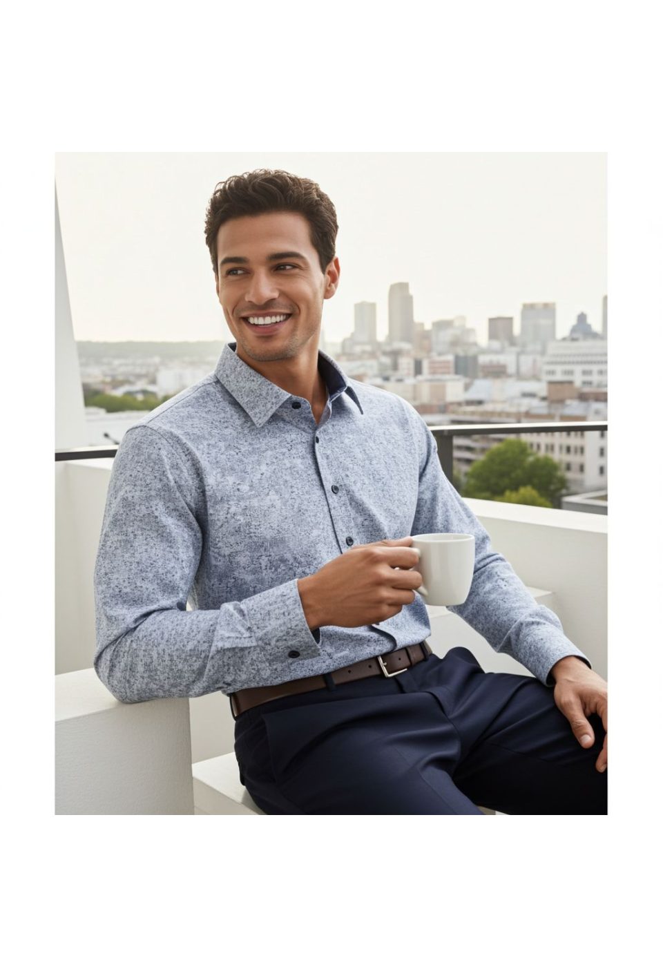 Büyük Beden Slim Fit Uzun Kol Desenli Erkek Gömlek 4GMK325002001 - Giovanni Fratelli