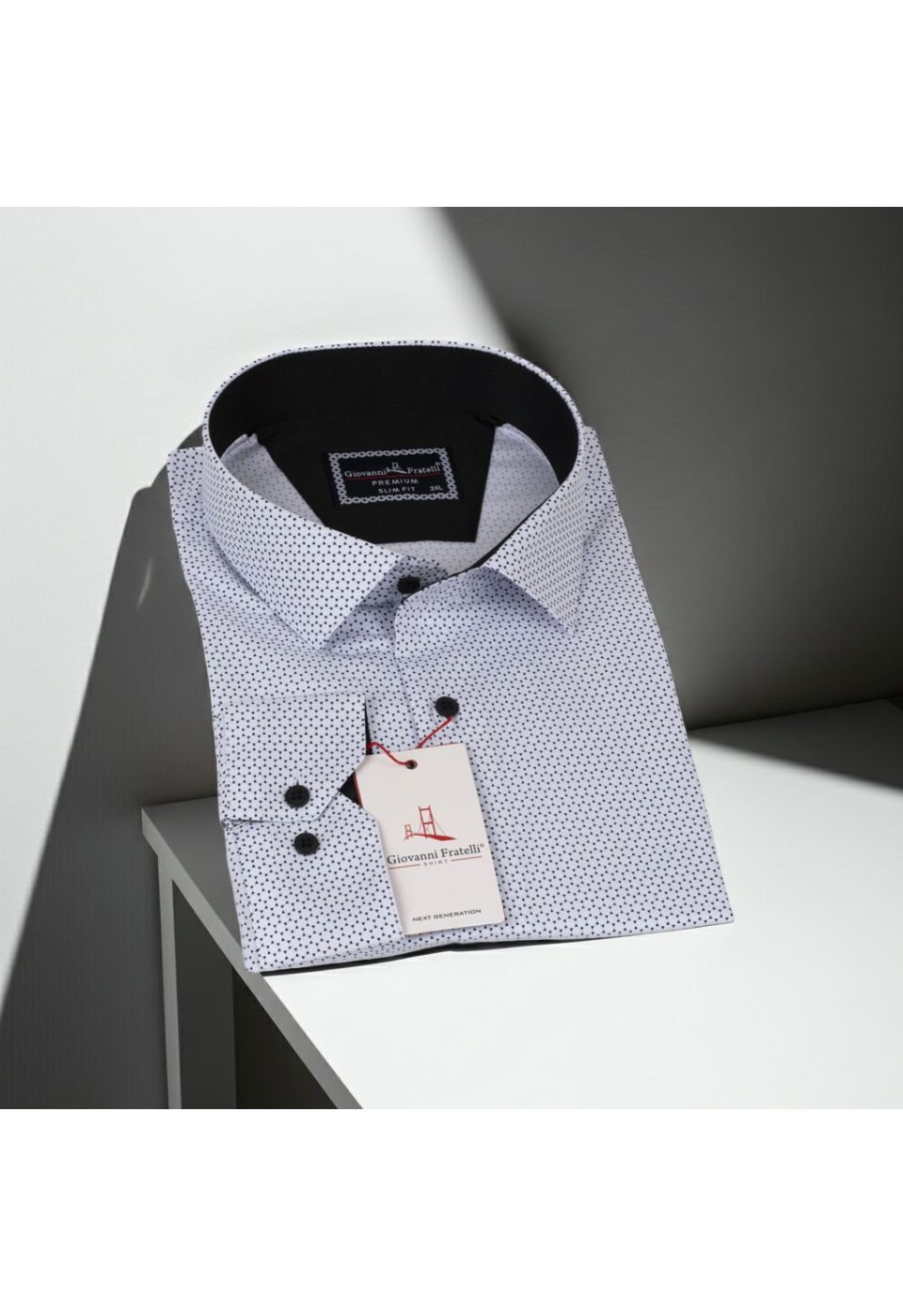5004 BT CR 001 Büyük Beden Slim Fit Uzun Kol Desenli Erkek Gömlek 4GMK325004001 - Giovanni Fratelli