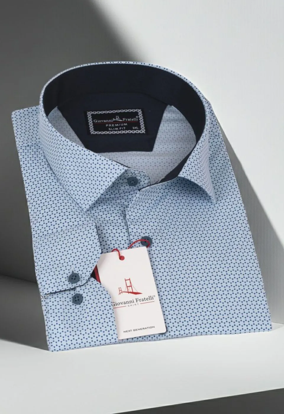 Büyük Beden Slim Fit Uzun Kol Desenli Erkek Gömlek 4GMK325004002
