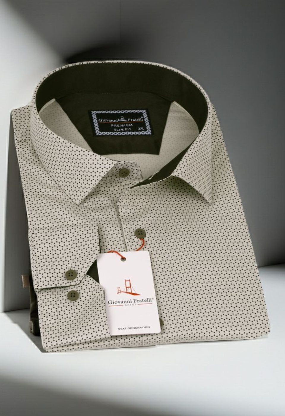 Büyük Beden Slim Fit Uzun Kol Desenli Erkek Gömlek 4GMK325004004