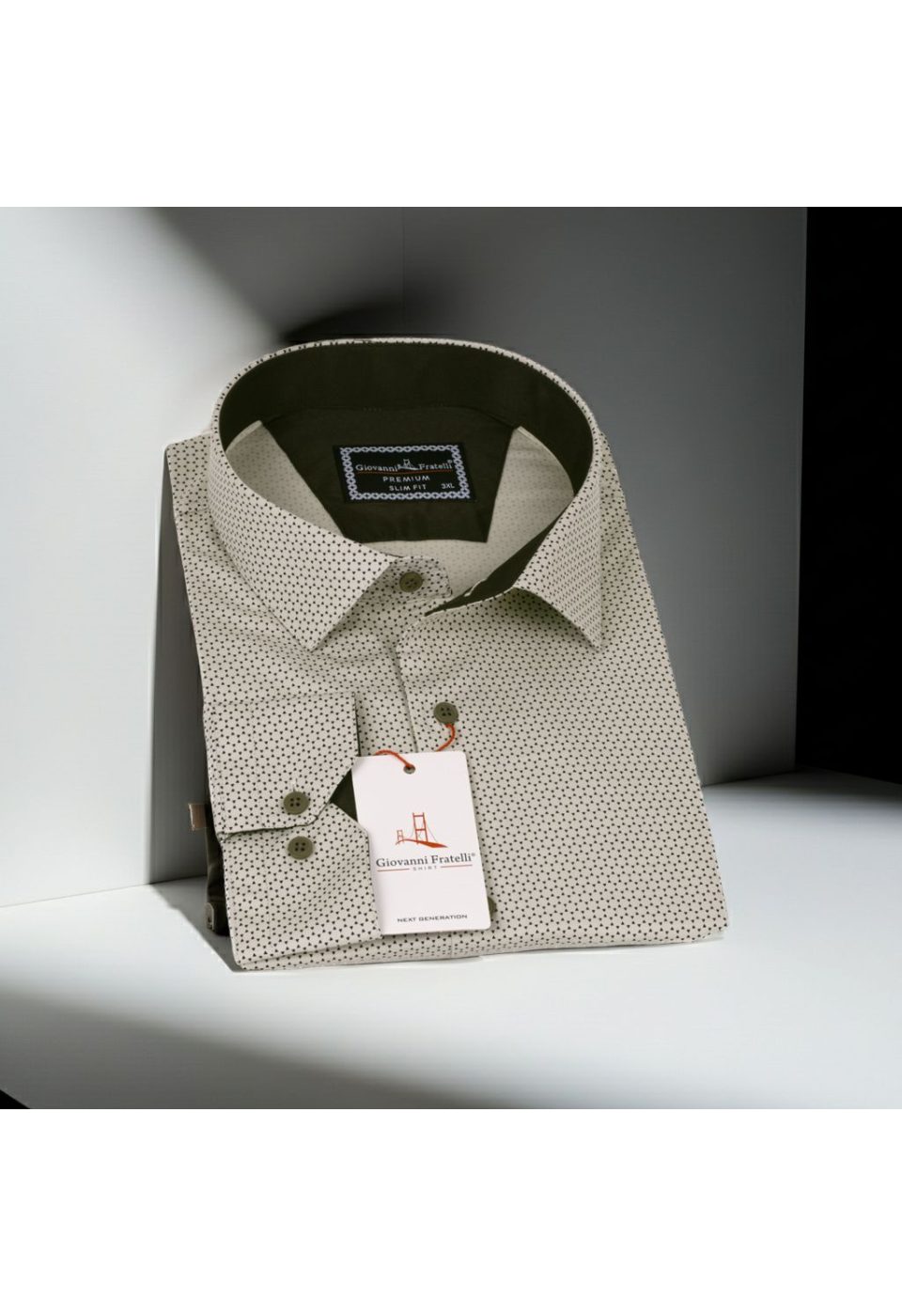 5004 BT CR 004 Büyük Beden Slim Fit Uzun Kol Desenli Erkek Gömlek 4GMK325004004 - Giovanni Fratelli