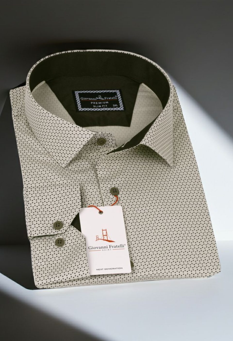 5004 BT CR 004 Büyük Beden Slim Fit Uzun Kol Desenli Erkek Gömlek 4GMK325004004 - Giovanni Fratelli