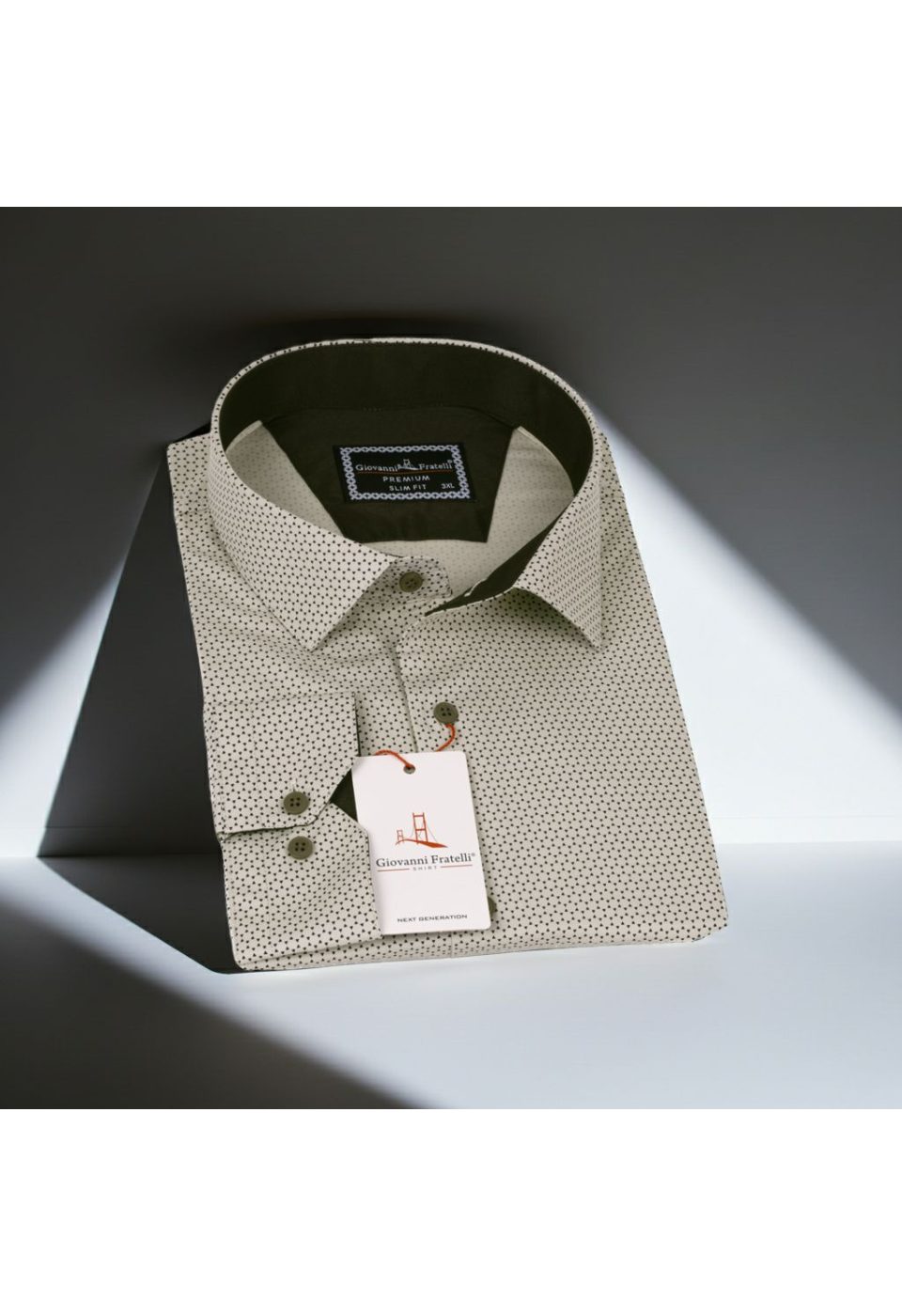 5004 BT CR 004 Büyük Beden Slim Fit Uzun Kol Desenli Erkek Gömlek 4GMK325004004 - Giovanni Fratelli