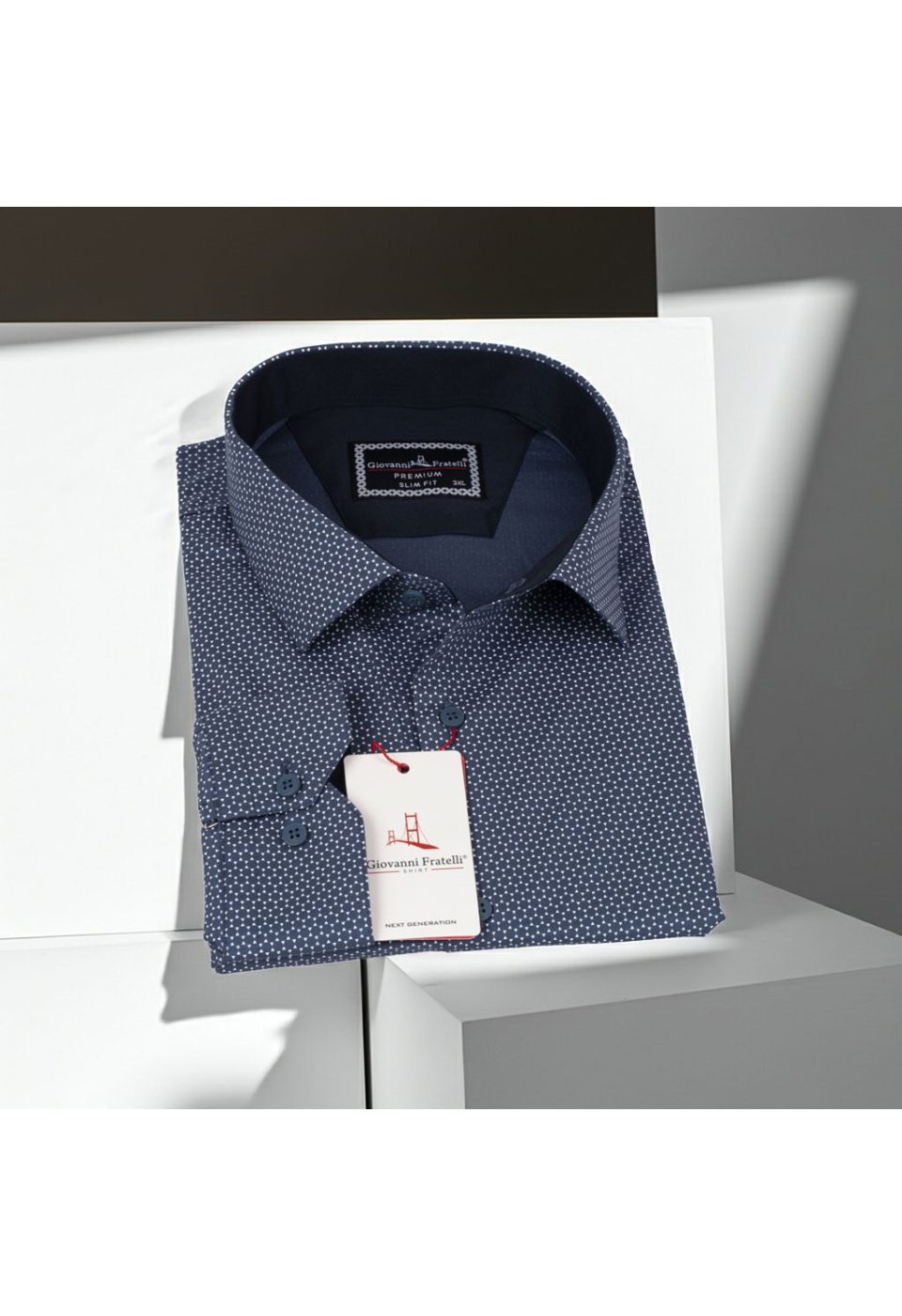 Büyük Beden Slim Fit Uzun Kol Desenli Erkek Gömlek 4GMK325004006 - Giovanni Fratelli