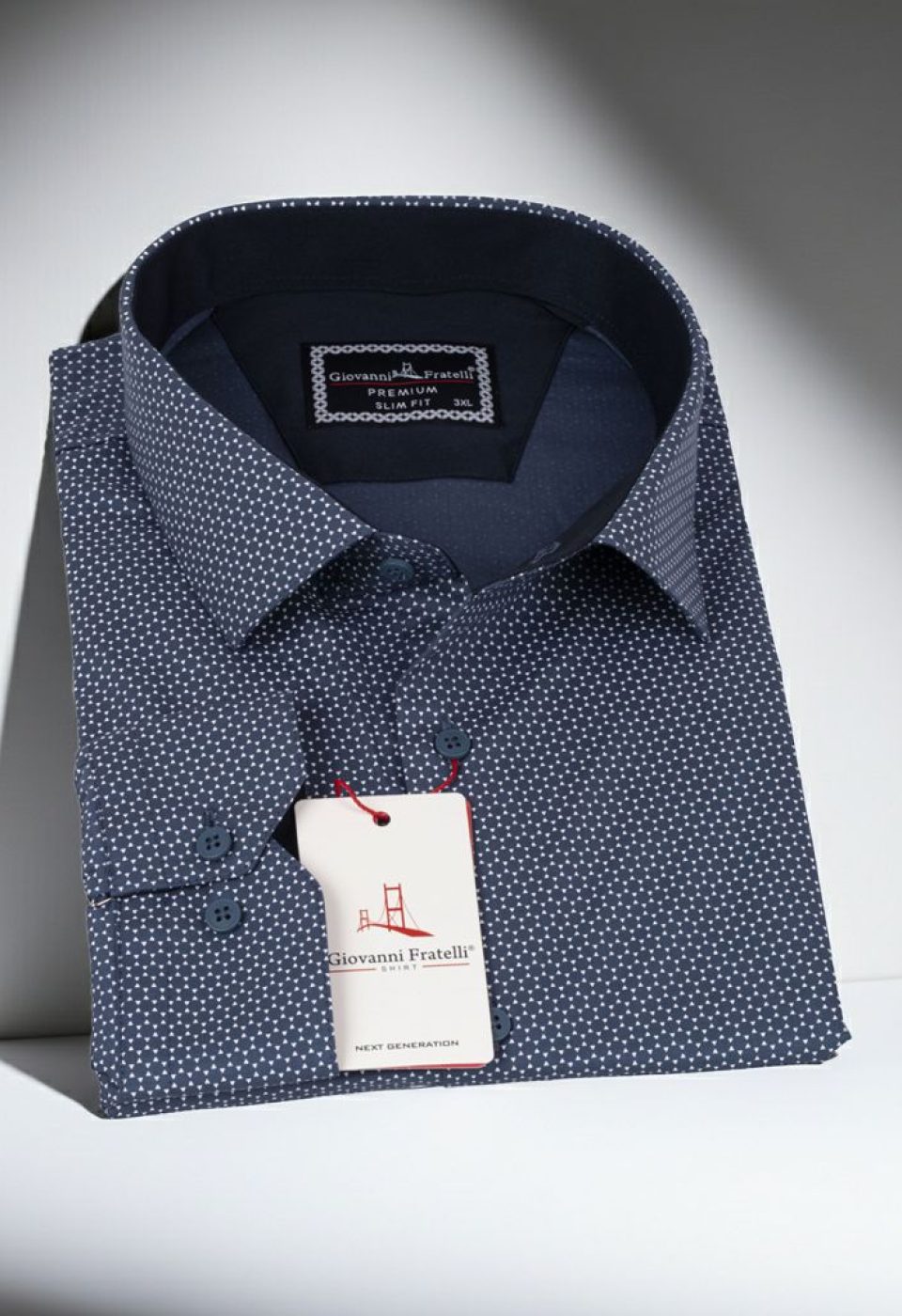 Büyük Beden Slim Fit Uzun Kol Desenli Erkek Gömlek 4GMK325004006