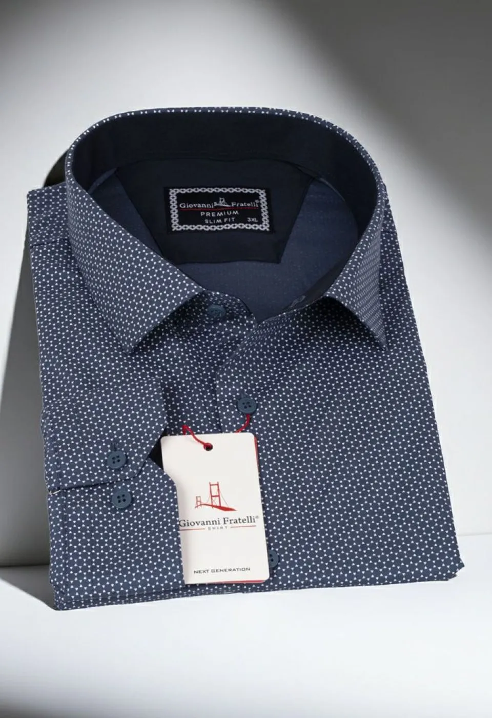 Büyük Beden Slim Fit Uzun Kol Desenli Erkek Gömlek 4GMK325004006
