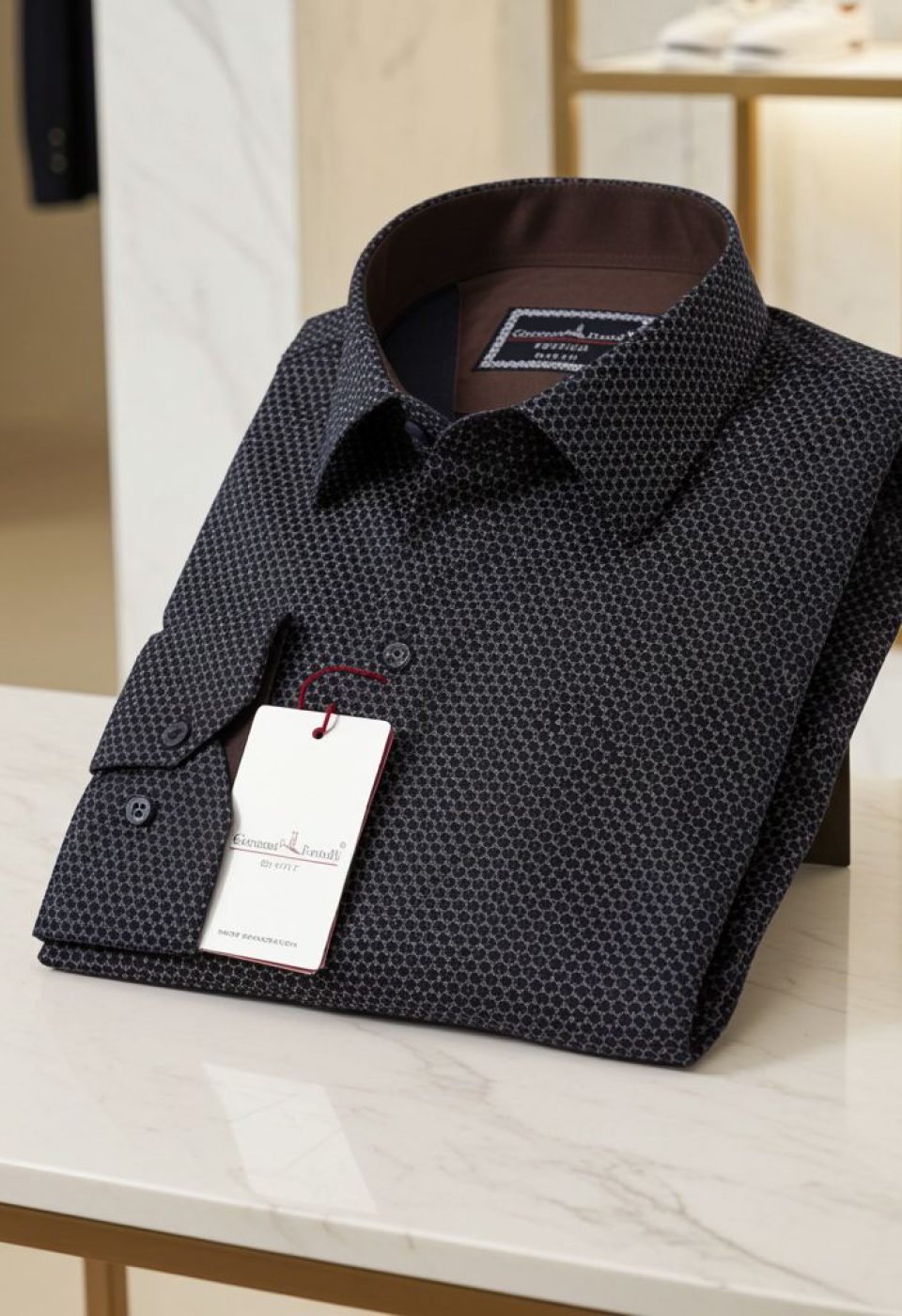 Büyük Beden Slim Fit Uzun Kol Desenli Erkek Gömlek 4GMK325004008