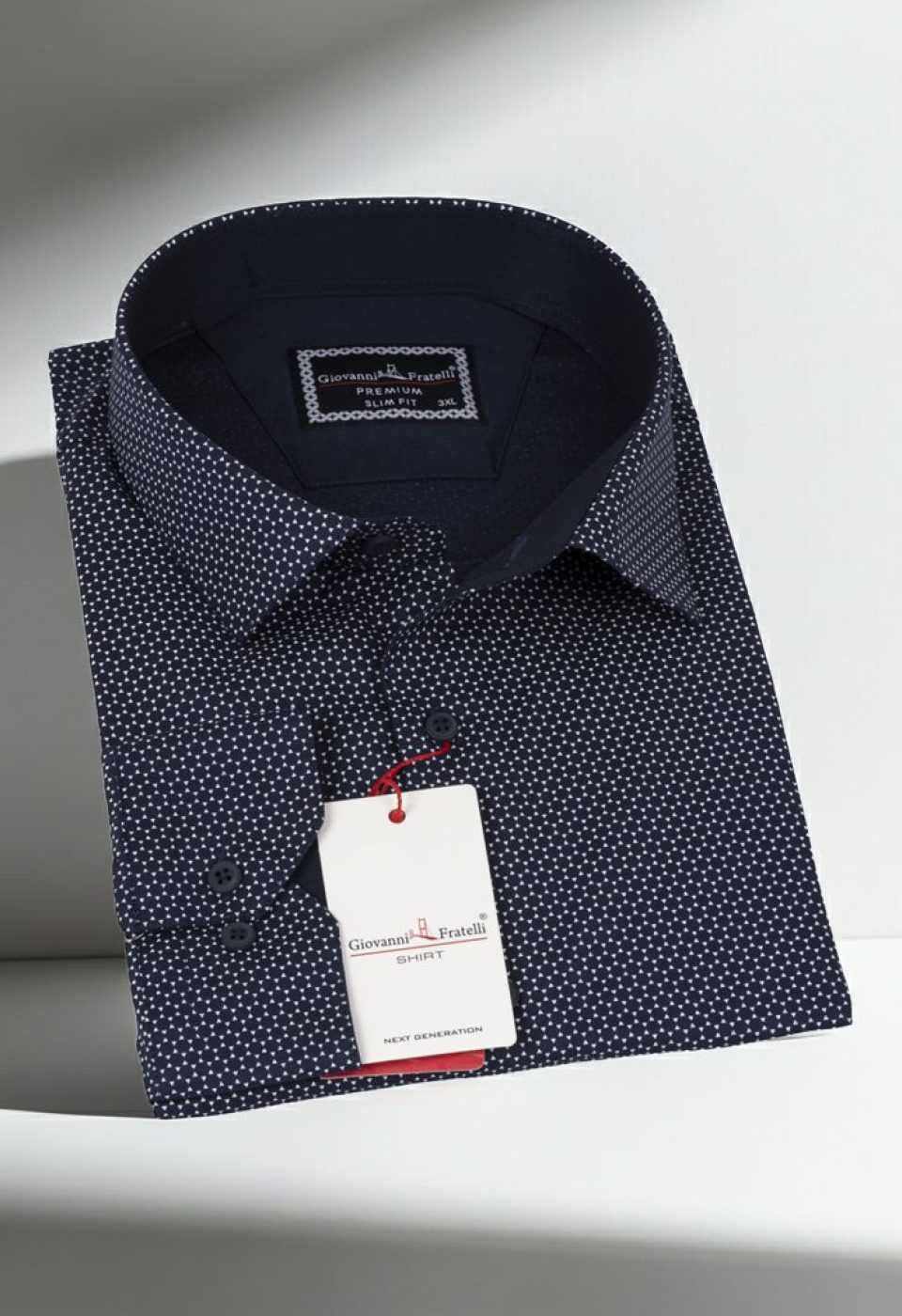 Büyük Beden Slim Fit Uzun Kol Desenli Erkek Gömlek 4GMK325004009