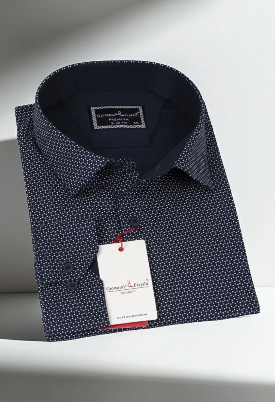Büyük Beden Slim Fit Uzun Kol Desenli Erkek Gömlek 4GMK325004009
