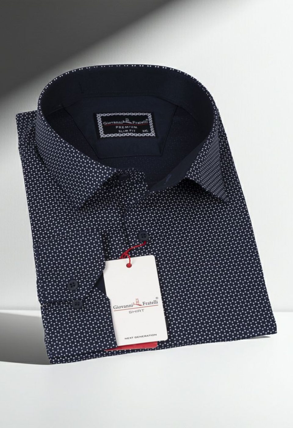 Büyük Beden Slim Fit Uzun Kol Desenli Erkek Gömlek 4GMK325004009