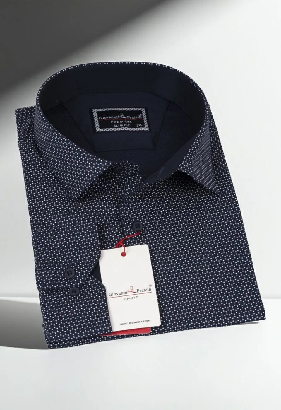 Büyük Beden Slim Fit Uzun Kol Desenli Erkek Gömlek 4GMK325004009