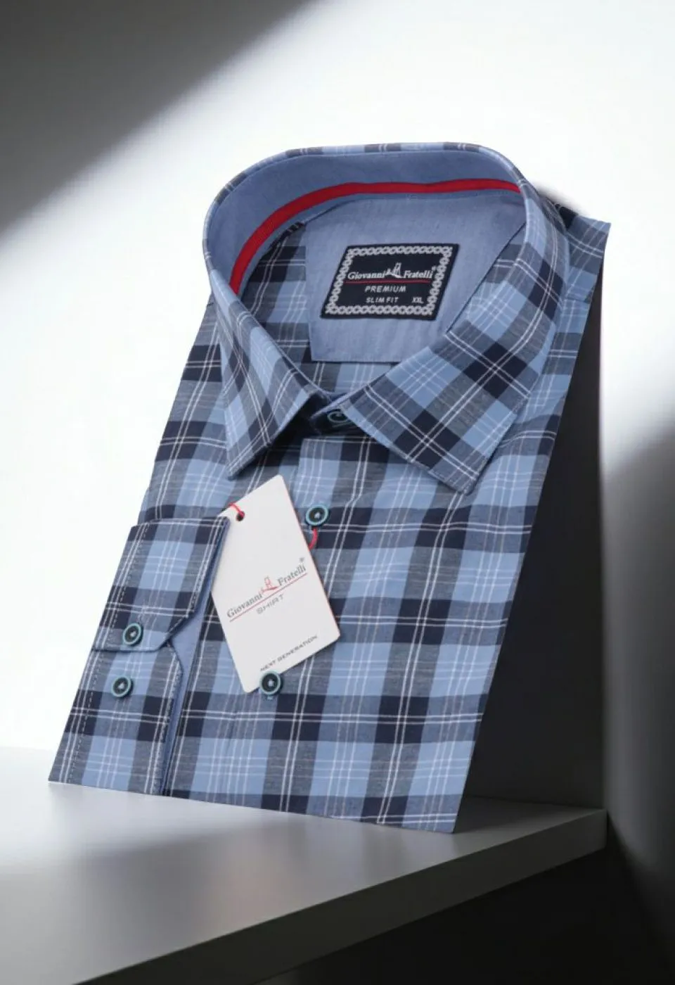 5030 BT CR 003 Büyük Beden Slim Fit Uzun Kol Desenli Erkek Gömlek Giovanni Fratelli